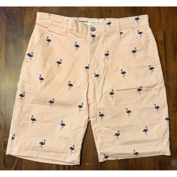 Hudson & Barrow Other - Hudson & Barrow Men's Pink Flamingo Chino Shorts - Size 32 - Summer Tropical